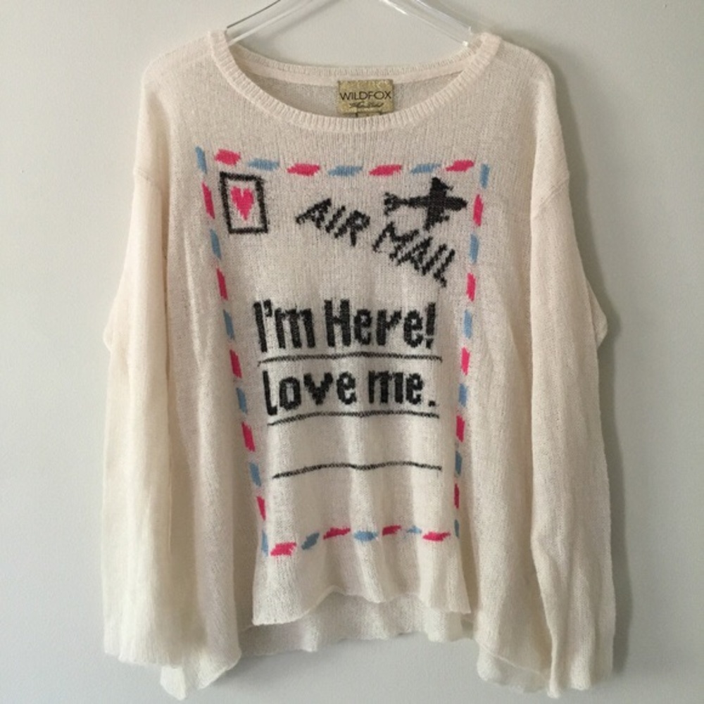 WILDFOX Couture White Label Air Mail Sweater